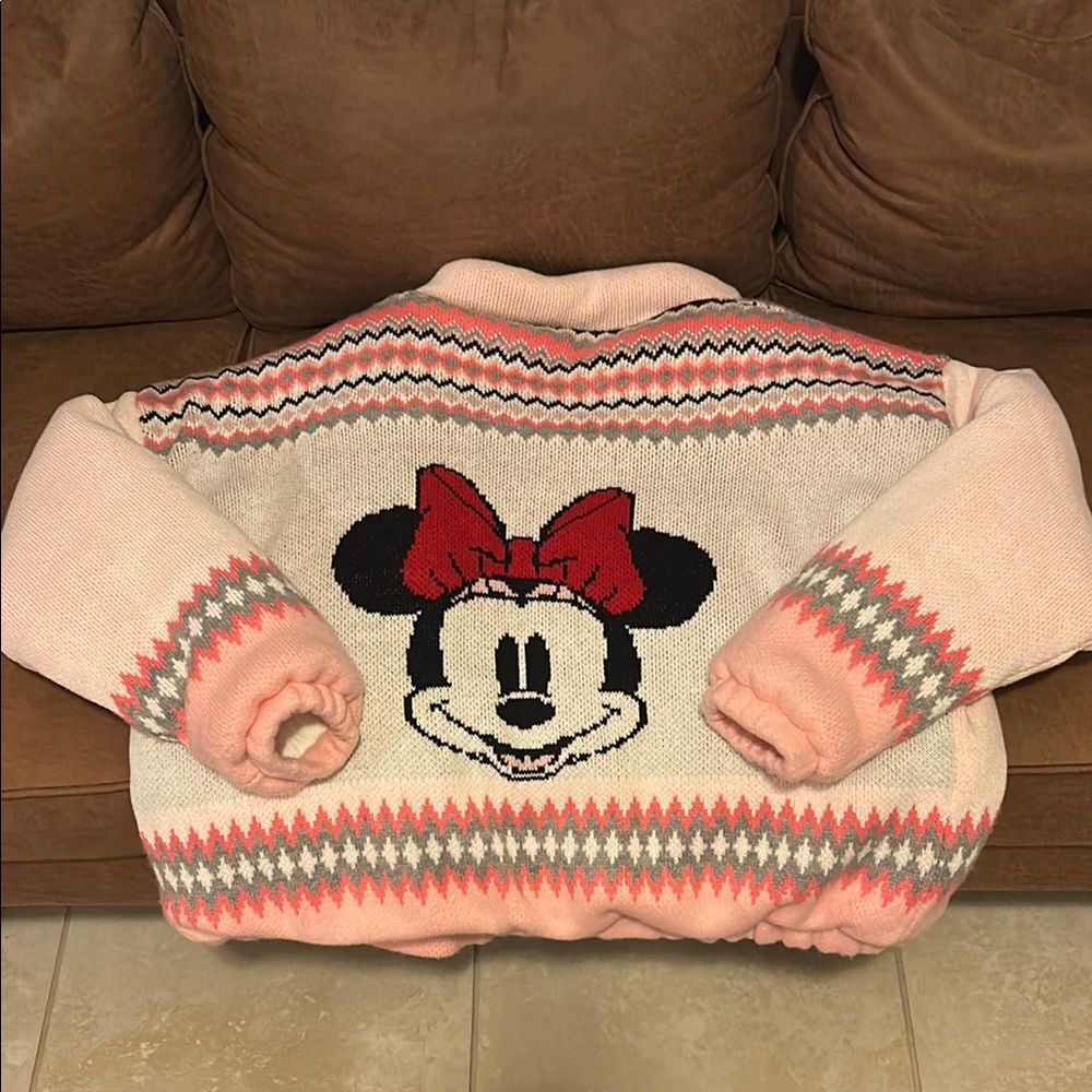 Pink and Gray Knit Sweater Jacket